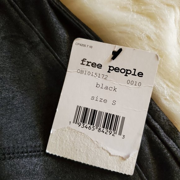 Free People Midnight NWT Vegan Faux Suede Black Leggings Size Small - Picture 13 of 16